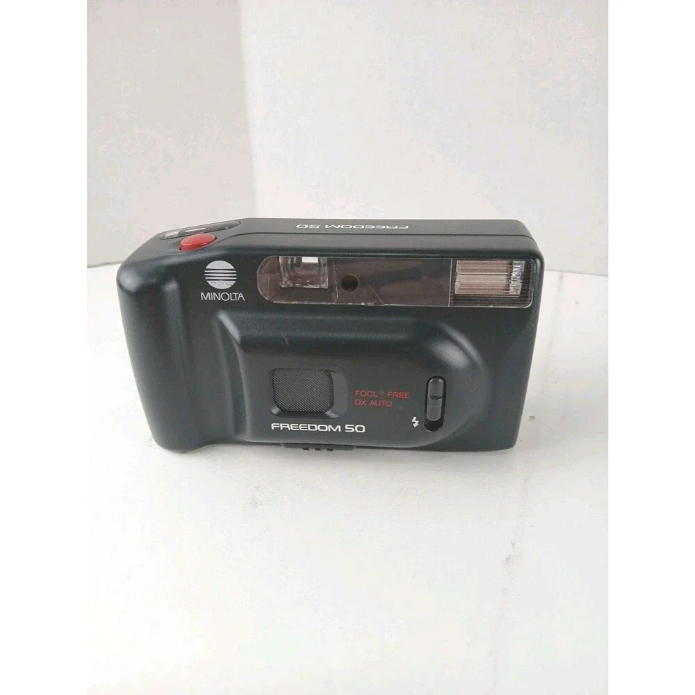 Minolta Freedom 50 Point & Shoot 35mm Film Camera Tested Without Film Working